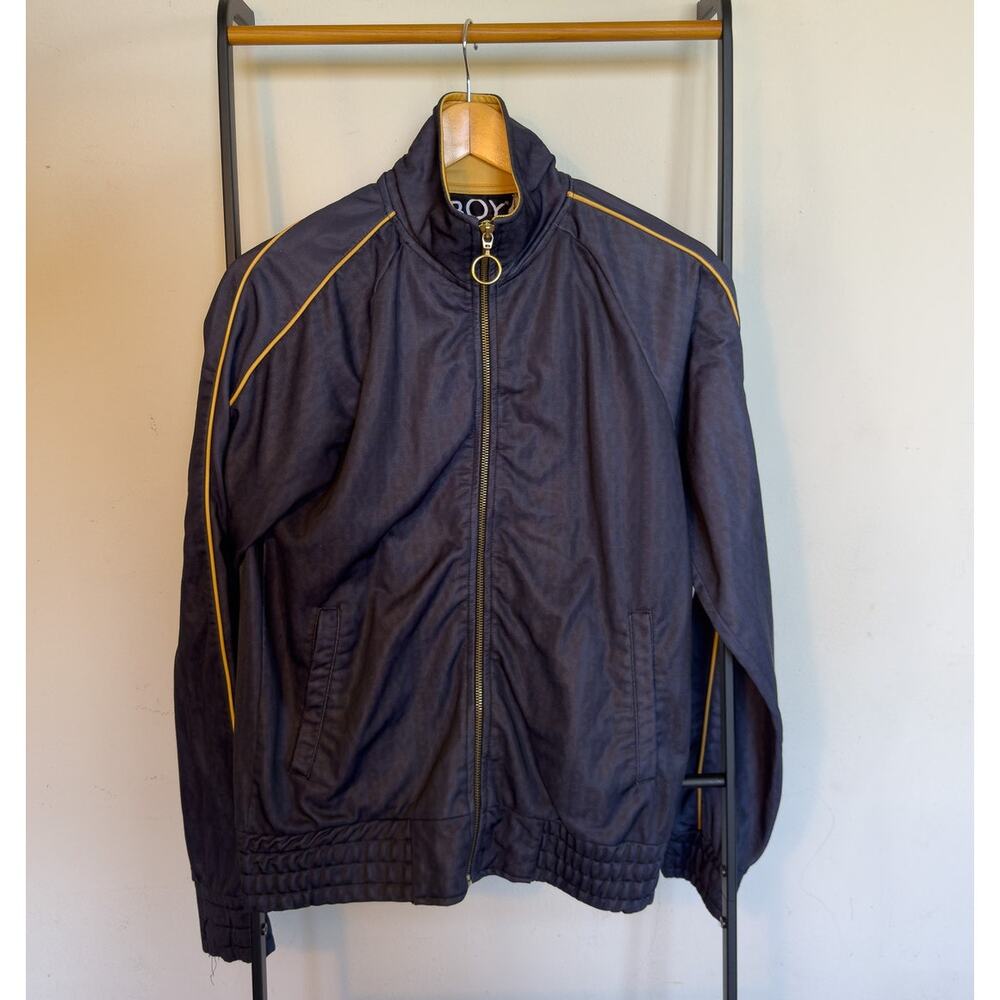 Vintage BOY LONDON Track Jacket Black Yellow Eagle Logo Size Small
